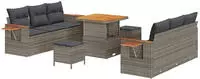 vidaXL Gartensofa-set mit Kissen 9 pcs Grau
