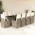vidaXL Garten-Bistro-Set 11-tlg. mit Kissen Poly Rattan Beige (3277288)