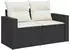 vidaXL Garten-Sofagarnitur 9-tlg. mit Kissen, Poly Rattan, Braun (3326294)