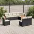 vidaXL Garten-Sofagarnitur 9-tlg. mit Kissen, Poly Rattan, Schwarz (3227728)