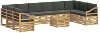 vidaXL Outdoor-Sofagarnitur 8 pcs Wei&szlig; und Anthrazit 59 x 59 x 37 cm