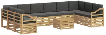 vidaXL Outdoor-Sofagarnitur 8-tlg. Wei&szlig; und Anthrazit 59x59x37cm (3392642)