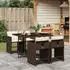 vidaXL Garten-Essgruppe 5-tlg. mit Kissen Poly Rattan Grau (3277849)