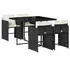 vidaXL Garten-Essgruppe 5-tlg. mit Kissen Poly Rattan Grau (3277849)