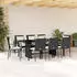 vidaXL Garten-Essgruppe 9-tlg. mit Kissen, Poly Rattan, Grau (3213493)