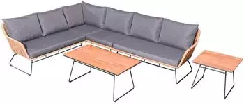 bellavista Home & Garden Montreux Ecklounge 5-Sitzer Polyrattan Stahl (Montreux)