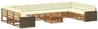 vidaXL Sofagarnituren mit Kissen 11 pcs Massivholz Akazie