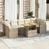 vidaXL Garten-Sofagarnitur 8-tlg. mit Kissen, Poly Rattan, Beige (3327012)