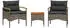 vidaXL Garten-Sofagarnitur 3-tlg. mit Kissen, Poly Rattan, Schwarz (368404)