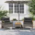vidaXL Garten-Sofagarnitur 3-tlg. mit Kissen, Poly Rattan, Schwarz (368404)