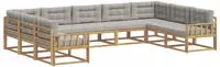 vidaXL Outdoor-Sofagarnitur mit Kissen 9 pcs Wei&szlig; und Hellgrau