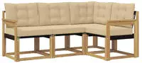 vidaXL Outdoor-Sofagarnitur mit Kissen 4 pcs Wei&szlig; und Beige