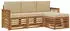 vidaXL Outdoor-Sofagarnitur mit Kissen 4-tlg., Natur/Beige (3384209)