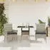 vidaXL Garten-Essgruppe 5-tlg. Poly Rattan/Glas mit Kissen Hellgrau (3278612)