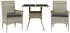 vidaXL Garten-Essgruppe 5-tlg. Poly Rattan/Glas mit Kissen Hellgrau (3278612)