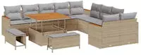 vidaXL Gartensofa-set 13 pcs Beige Poly-Rattan