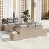 vidaXL Gartensofa-Set mit Kissen 6-tlg. Poly-Rattan Beige/Grau (3355609)