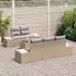 vidaXL Gartensofa-Set mit Kissen 6-tlg. Poly-Rattan Beige/Grau (3355609)