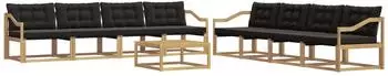 vidaXL Outdoor-Sofagarnitur 9-tlg. Wei&szlig; und Schwarz 79x79x37cm (3388550)