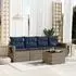 vidaXL Gartensofa-Set 5-teilig mit Kissen, Polyrattan, Grau (3219890)