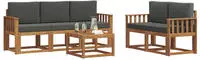 Vidaxl Outdoor Sofa Set With Cushion 6 Pcs Natural And Anthracite