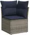 vidaXL Gartensofa-Set 9-teilig mit Kissen, Polyrattan, Grau (3222970)