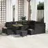vidaXL Gartensofa-Set mit Kissen 12-teilig Poly Rattan Schwarz (3364899)