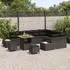 vidaXL Gartensofa-Set mit Kissen 12-teilig Poly Rattan Schwarz (3364899)