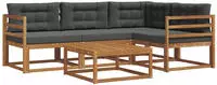 vidaXL Outdoor-Sofagarnitur mit Kissen 5 pcs Natur und Anthrazit