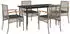 vidaXL Garten-Essgruppe 5-tlg. mit Kissen, Poly Rattan, Grau (3213612)