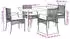 vidaXL Garten-Essgruppe 5-tlg. mit Kissen, Poly Rattan, Grau (3213612)