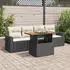 vidaXL Garten-Sofagarnitur 5-tlg. mit Kissen, Poly Rattan, Beige (3326985)