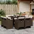 vidaXL Garten-Essgruppe 11-tlg. mit Kissen, Poly Rattan, Schwarz (3277793)