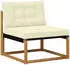 vidaXL Outdoor-Sofagarnitur mit Kissen, 11-tlg., Natur/Creme (3381726)
