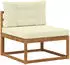 vidaXL Outdoor-Sofagarnitur mit Kissen 9-tlg. Natur und Creme (3382448)