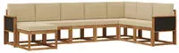 vidaXL Outdoor-Sofagarnitur 8 pcs Natur und Beige Massivholz Akazie