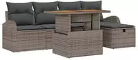 vidaXL Garten-Sofa-Set 6 pcs Grau Poly-Rattan