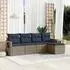 vidaXL Gartensofa-Set 5-teilig mit Kissen, Polyrattan, grau (3220090)