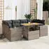vidaXL Garten-Sofagarnitur 7-tlg. mit Kissen Schwarz Polyrattan (3327339)