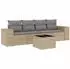 vidaXL Garten-Sofagarnitur 4-tlg. mit Kissen Poly Rattan Beige (3254616)