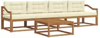 Vidaxl Outdoor Sofa Set With Cushion 5 Pcs Natural And Cream