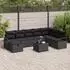 vidaXL Garten-Lounge-Set mit Kissen, Poly-Rattan, Schwarz (3360574)