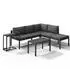 Melko Ecklounge-Set Aluminium 5-teilig mit Hocker & Beistelltisch, wetterfest (50008055)