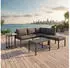 Melko Ecklounge-Set Aluminium 5-teilig mit Hocker & Beistelltisch, wetterfest (50008055)