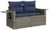 vidaXL Gartensofa-Set 10-teilig mit Kissen, Polyrattan, Grau (3220710)