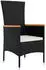 vidaXL Garten-Essgruppe 3-tlg. mit Kissen, Poly Rattan, Schwarz (3157528)