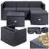 Kesser Aruba Polyrattan Lounge-Set 4-5 Personen, Anthrazit (23154_mfn)