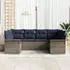 vidaXL Gartenlounge-Set 6-tlg. mit Kissen, Poly-Rattan, Grau (3345505)