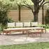 vidaXL Gartenlounge-Set 5-tlg., Braun & Creme