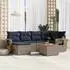 vidaXL Gartensofa-Set 7-teilig mit Kissen, Polyrattan, Grau (3224668)
